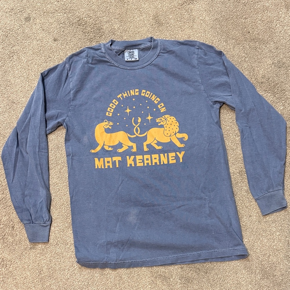 EUC Unisex Mat Kearney Good Thing Long Sleeve Tee Shirt Size Sm Comfort Colors